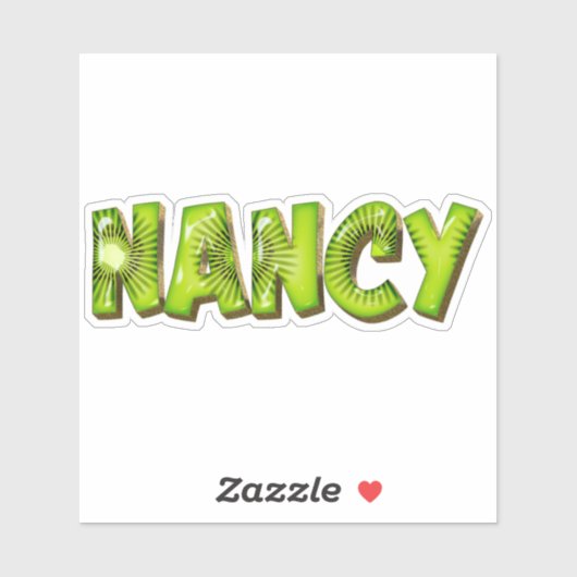 Nancy Name Kiwi Design Autocollants (Feuille)
