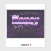 Nancy Nom Prénom lila retro Sticker (Feuille)