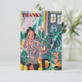 Nancy on Cell Phone, add text, Poster Bedankkaart (Staand voorkant)