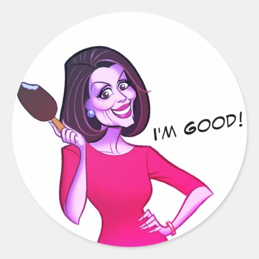 Nancy Pelosi Ice Cream Ronde Sticker (Voorkant)