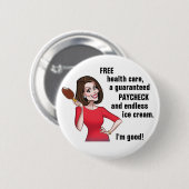 Nancy Pelosi is goed Ronde Button 5,7 Cm (Voorkant /achterkant)