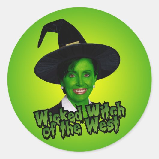 Nancy Pelosi Wicked Witch van het Westen Ronde Sticker (Voorkant)