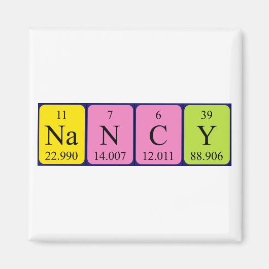 Nancy periodiek table name magnet magneet (Voorkant)