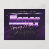 Nancy prénom carte postale violet anniversaire (Devant)