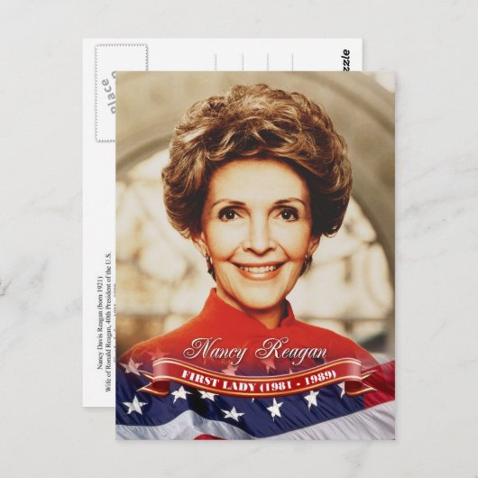 Nancy Reagan, First Lady of the U.S. Briefkaart (Voorkant / Achterkant)