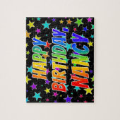 "NANCY" Voornaam, geun "HAPPY BIRTHDAY" Legpuzzel (Verticaal)