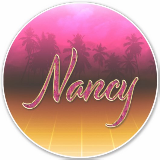 Nancy Vorname Name golden pink Aufkleber Sticker (Voorkant)