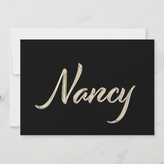Nancy white gold Handwriting Karte Kaart (Voorkant)
