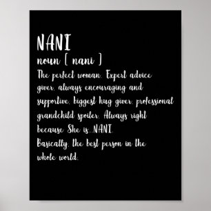 Nani Definition Grandma Moederdag Women Poster