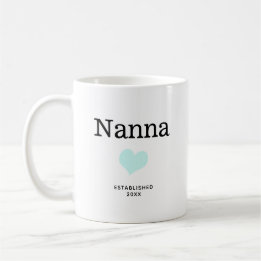 Nanna, blauw hart, Single Photo Custom Koffiemok