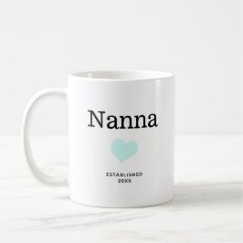 Nanna, blauw hart, Single Photo Custom Koffiemok