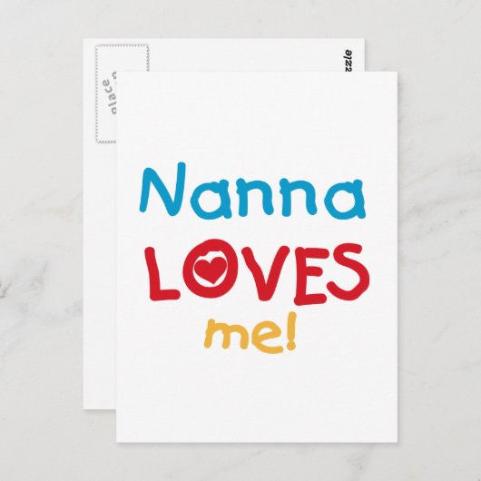 Nanna Loves Me T-shirts en geschenken Briefkaart (Voorkant / Achterkant)
