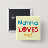 Nanna Loves Me T-shirts en geschenken Vierkante Button 5,1 Cm (Voorkant /achterkant)