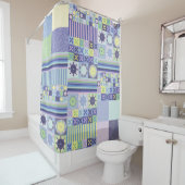 Nanna's Faux Knit Crochet Blanket Pattern Douchegordijn (In situ)