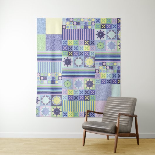 Nanna's  Faux Knit Crochet Blanket Pattern Wandkleed (In situ)