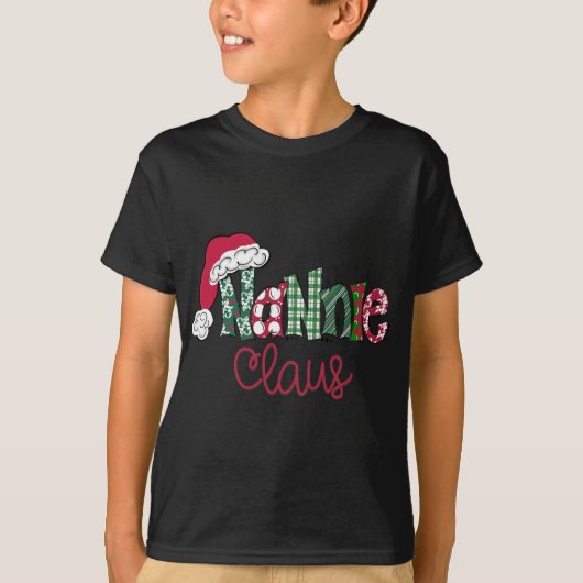 Nannie Clause Schattigee Kunst - Kerstmis T-shirt (Voorkant)