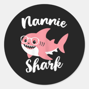 Nannie Shark Moederdag Oma Funny Ronde Sticker