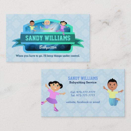 Nanny cartes de visite (Devant / Derrière)