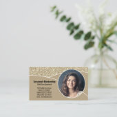 Nanny Custom Photo Faux Gold Glitter QR Code Visitekaartje (Staand voorkant)