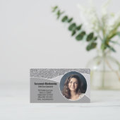 Nanny Custom Photo Faux Silver Glitter QR Code Visitekaartje (Staand voorkant)