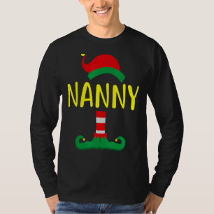 Nanny ELF Matching Family Kerstmis Pajama Holida T-shirt