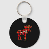 Nanny Moose _ Buffalo Red Plaid Family Christmas Sleutelhanger (Voorkant)