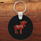 Nanny Moose _ Buffalo Red Plaid Family Christmas Sleutelhanger (Voorkant)