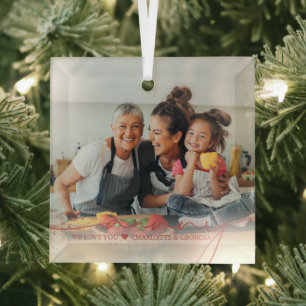 Nanny Script Overlay We Love You Glas Ornament