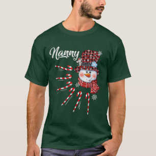 Nanny Snowman Candy Cane Kerstrood Pet 9 T-shirt