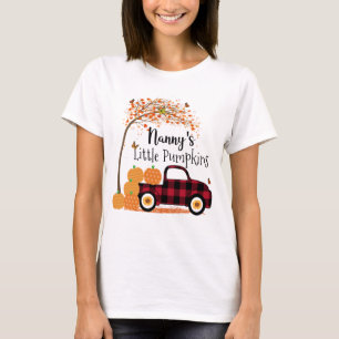 Nanny's kleine pompoenen rode vrachtwagen herfst t-shirt
