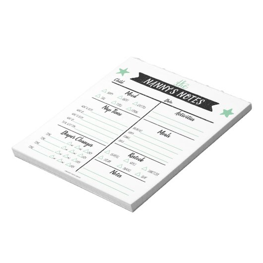 Nanny's Notes Babysitter Notes Notitieblok (Gedraaid)
