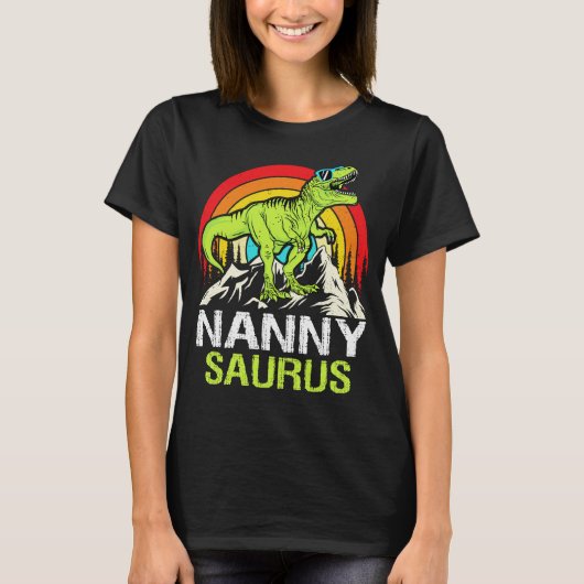 Nannysaurus Dinosaur T Rex Nanny Saurus Oma T-shirt (Voorkant)