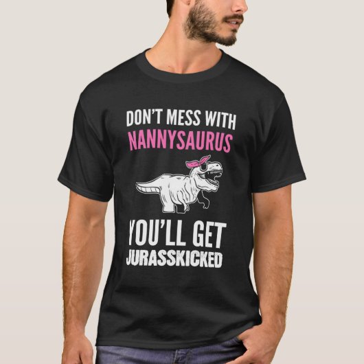Nannysaurus Kinderverzorgster T-shirt (Voorkant)