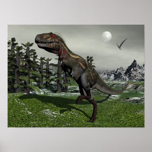Nanotyrannus dinosaur - 3D rendering Poster (Voorkant)