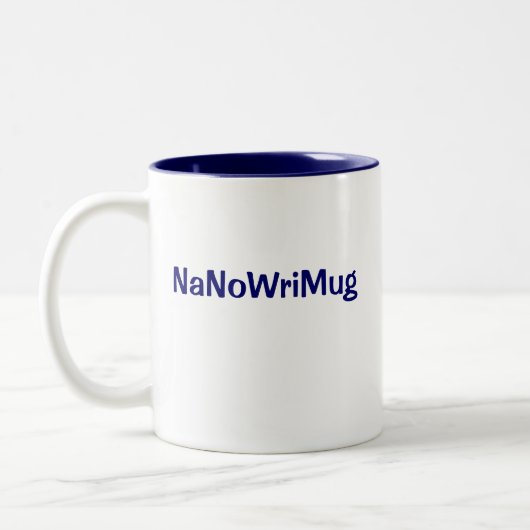 NaNoWriMo-Mok Tweekleurige Koffiemok (Links)