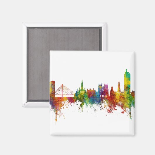 Nantes France Skyline Magneet (Voorkant / Achterkant)