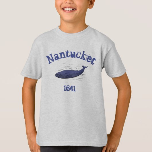 Nantucket, baleine, t-shirt 1641 pour garçons 2 (Devant)