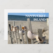 Nantucket Beach Shells on a Fence Briefkaart (Voorkant / Achterkant)