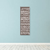 Nantucket Beaches Slate Brown & White Wall Decor Canvas Afdruk (Insitu (Houten vloer))