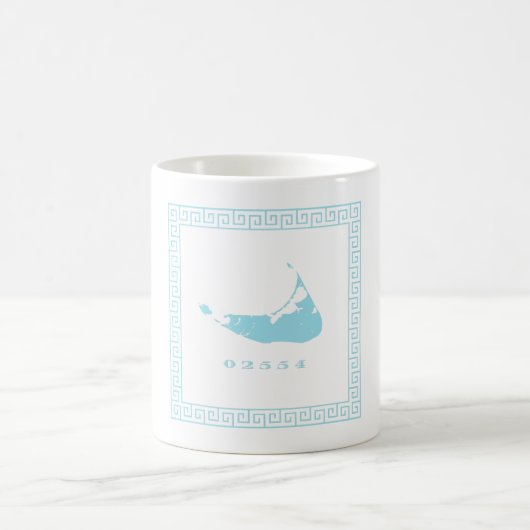 Nantucket bleu clair 02554 Code postal Café Mug (Centre)