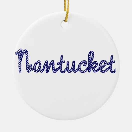 Nantucket Blue Keramisch Ornament (Voorkant)