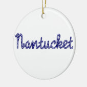 Nantucket Blue Keramisch Ornament (Links)