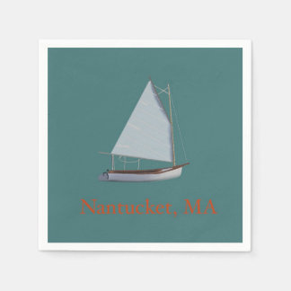 Nantucket Cat Boat. Sailboot Cocktail Napkins. Nap Servet