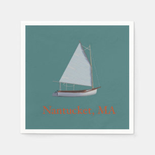 Nantucket Cat Boat. Sailboot Cocktail Napkins. Servet
