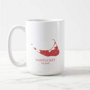Nantucket Eiland Kaart nantucket rood Koffiemok