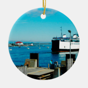 Nantucket Ferry Keramisch Ornament