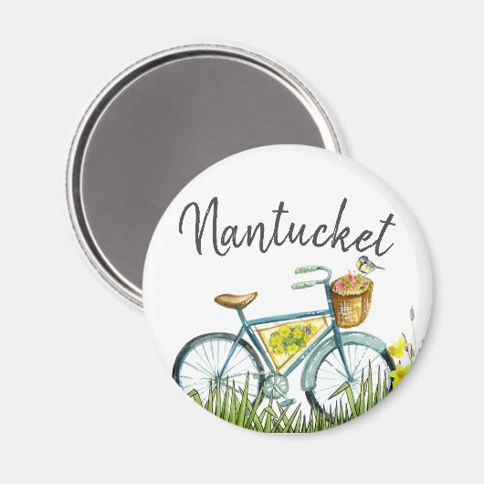 Nantucket fiets in het lavendelveld magneet (Voorkant / Achterkant)