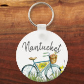 Nantucket fiets in lavendel veld sleutelhanger (Voorkant)