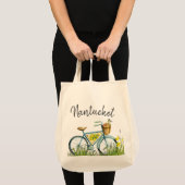 Nantucket fiets in lavendel veld tote bag (Voorkant (product))