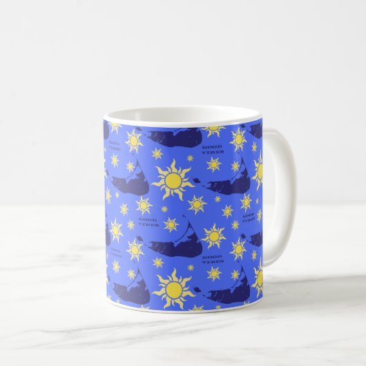 Nantucket Good Vibes dans Blue Coffee Mug (et autr (Devant droit)